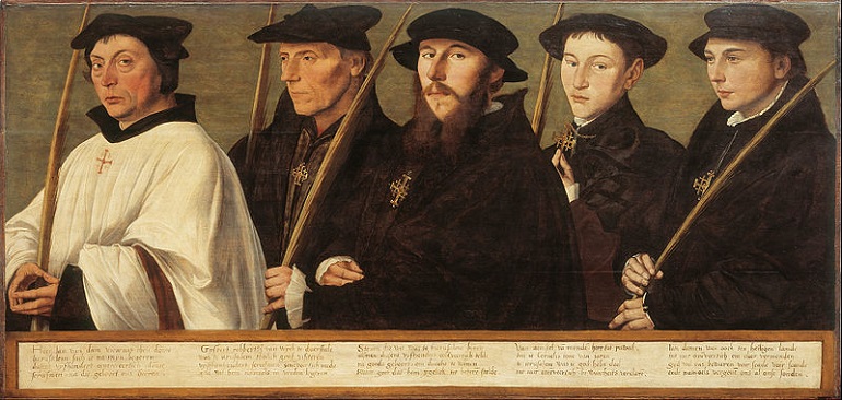 Five Members of the Utrecht Brotherhood of Jerusalem Pilgrims ca. 1541  by Jan van Scorel 1495-1552  Centraal Museum in Utrecht 2376